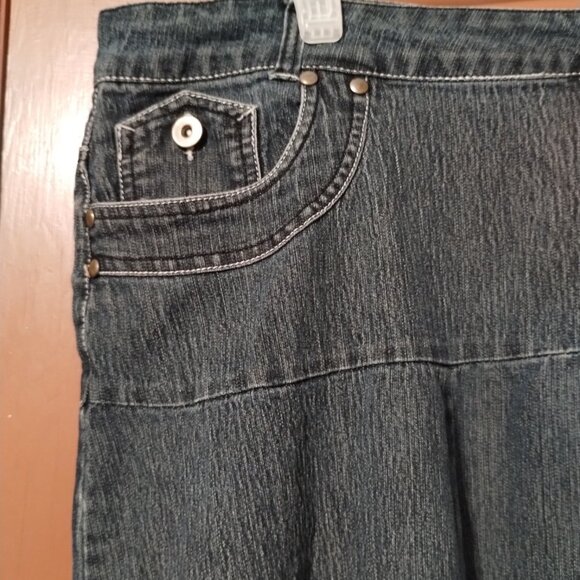 CATO Women's Cotton BLEND BLUE DENIM ANKLE LENGTH Jean MAXI Skirt PLUS Size 20W - Picture 5 of 8